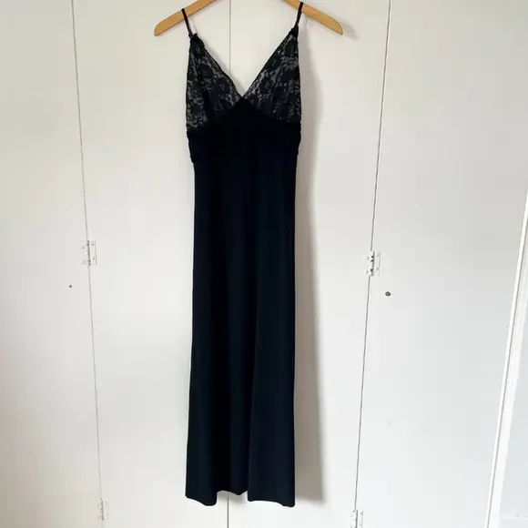 Whimsigoth Y2K Vintage Lacey Floral Midi Dress Romantic Cocktail Witchy, Size 8 - Picture 2 of 13